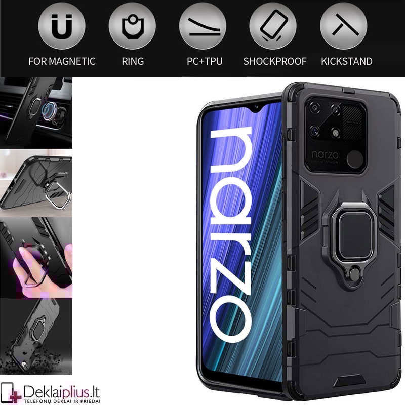 Sustiprintas dėklas 4in1 - juodas (Realme Narzo 50A) Sustiprintas dėklas 4in1 - juodas (Realme Narzo 50A)